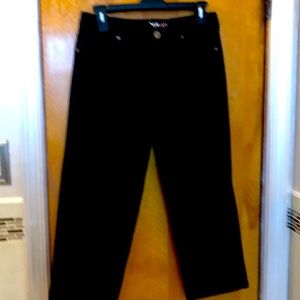 Black denim capris